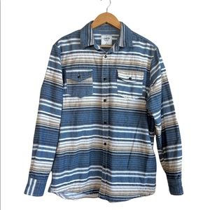 Katin Men’s flannel striped button down shirt size L
